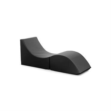 Lit pliant en similcuir noir 130x50 cm