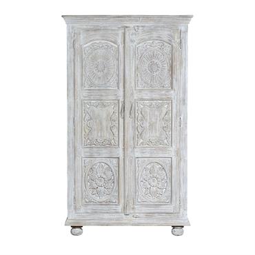 Armoire en manguier blanc vieilli 2 mètres