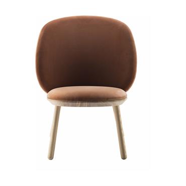 Fauteuil en velours terracotta Naïve - EMKO