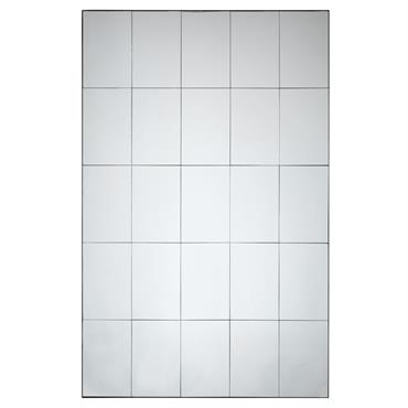 Grand miroir fenêtre rectangulaire en métal noir 110x170