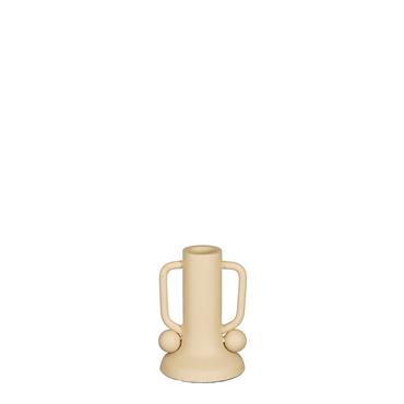 Bougeoir en métal beige H12