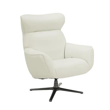Fauteuil de relaxation design en cuir blanc