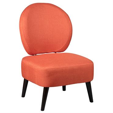 Fauteuil  crapaud tissu coloris corail