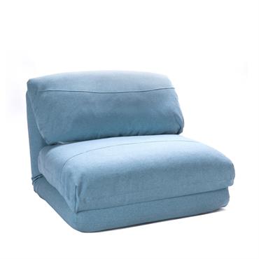Chauffeuse convertible 1 place en tissu - Bleu pastel