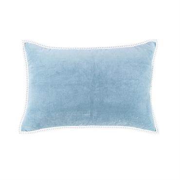 Coussin velours de coton céladon 60x40