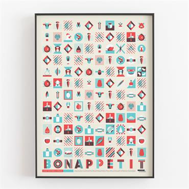 Affiche d'art bon appétit 50 X 70 cm
