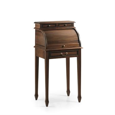 Petit bureau avec volet roulant en bois marron L 55 cm