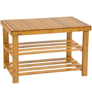 Banc à chaussures en Bambou esthétique marron