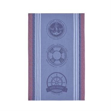 Torchon en coton bleu 50x75