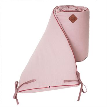 Tour de lit universel en gaze de coton  Rose