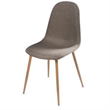 Chaise style scandinave grise et métal imitation chêne