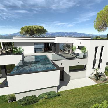 Une luminosité omniprésente grâce aux larges surfaces vitrées ouvrant sur la vaste terrasse panoramique. Des volumes généreux et communicants pour ... Domozoom