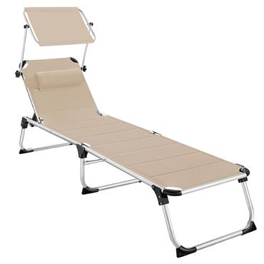 Transat de jardin beige
