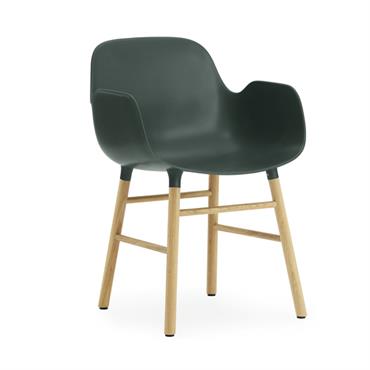Chaise avec accoudoirs en chêne naturel et pp vert Form - Normann Copenhagen
