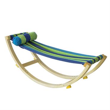 Hamac pour enfants en bois et coton coloré