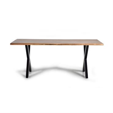 Une table à manger qui allie la chaleur du bois d'acacia à la modernité du métal. Mesurant 77 cm de haut, 200 cm de large et 100 cm de profondeur, ...