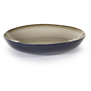 Assiette à pâtes Terres de Rêves Bleu gris et bleu foncé - Serax