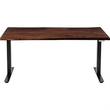 Bureau réglable assis-debout acacia brut et acier noir L200