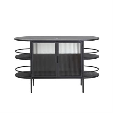 Meuble sous vasque en métal noir 130x50 cm