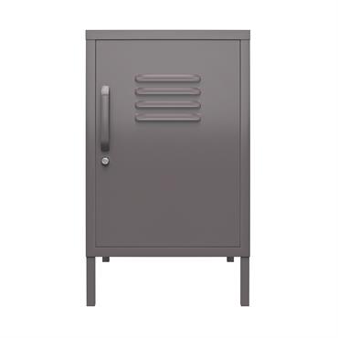 Table d'appoint avec 1 porte en métal gris graphite
