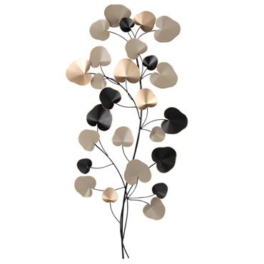 Déco murale branchage en métal tricolore 40x94