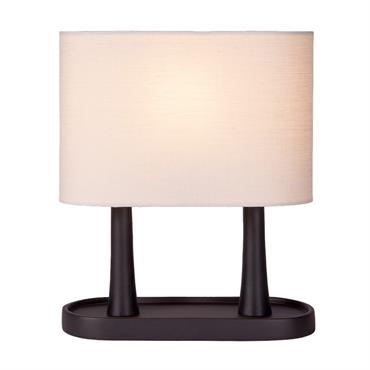 Lampe de table en métal avec abat-jour en lin