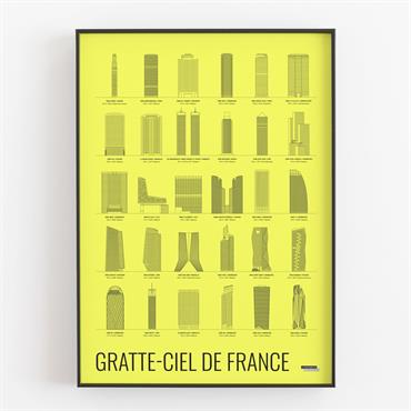 Affiche d'art gratte-ciel de France 50 X 70 cm