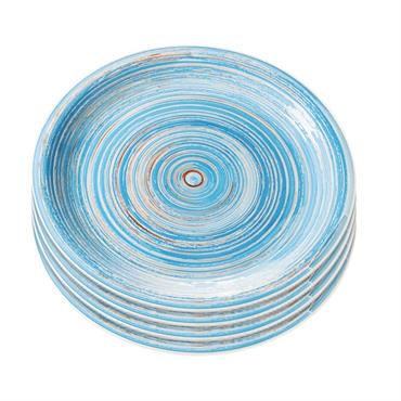 Assiette plate en grès bleu D19 - Lot de 4