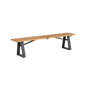 Banc de jardin 3 places aluminium et teck