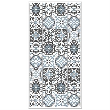 Tapis en vinyle hydraulique Triana - Transformez votre espace avec le tapis en vinyle Triana, disponible dans des tons sophistiqués de gris, bleu, orange et marron. Son design hydraulique contemporain ...
