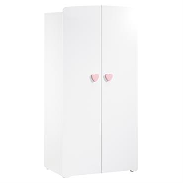 Armoire 2 portes New Basic Boutons coeur rose