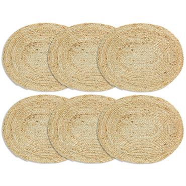 Aspect : Matériau principal = Jute • Dimensions : Largeur (en cm) = 36,00 • Longueur (en cm) = 45,00 • Autres caractéristiques : Composition = 6 sets de table ...