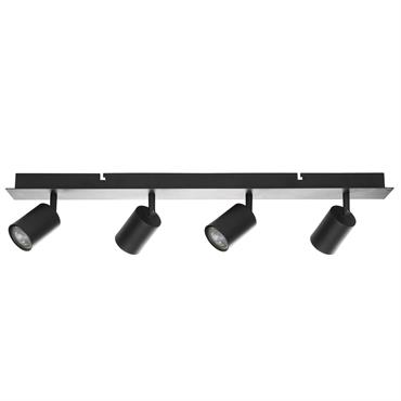 Spot à 4 lumières réglable métal noir