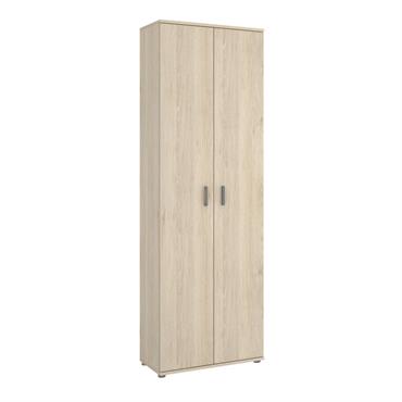 Armoire polyvalente à 2 portes effet bois beige 61x35 cm