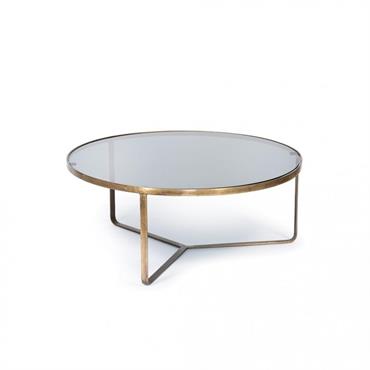 Table basse en laiton et verre  Domozoom