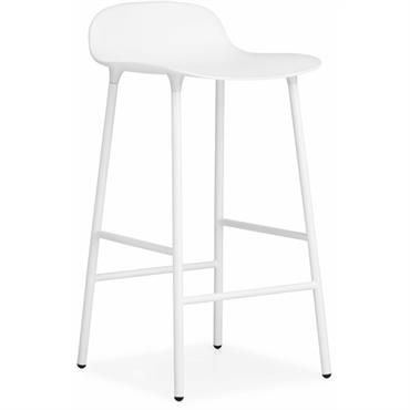 Tabouret de bar en acier et pp blanc 65 cm