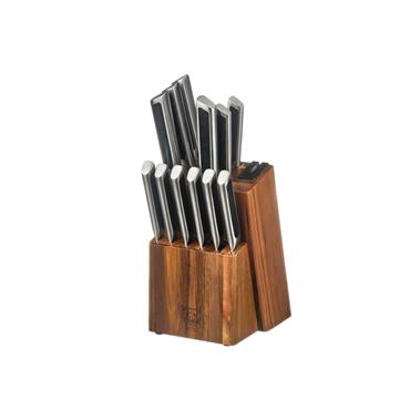 - Contient 1 couteau d'office (lame 9cm) + 1 couteau universel (lame 13cm) + 1 couteau Santoku (lame 17cm) + couteau à trancher (lame 20cm) + 1 couteau à pain ...