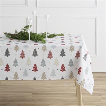 Nappe multicolore imprimée anti-taches coton 140x140 cm