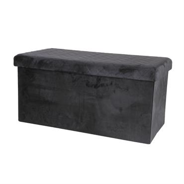 Banc de rangement pliable en velours noir