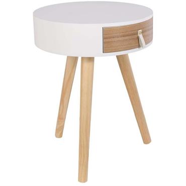 Chevet en bois scandinave nora blanc