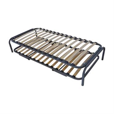 Lit gigogne metal gris 80x190 cm
