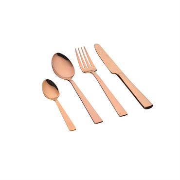 Lot de 24 ménagères en inox cuivre D