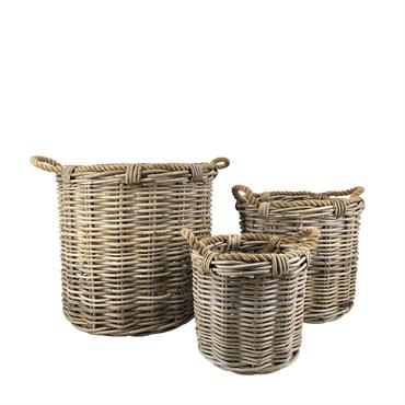 Paniers en rotin et corde Ø 40 cm