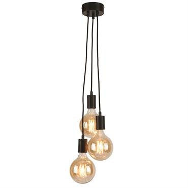 Suspension 3 douilles et réglable en hauteur H150cm