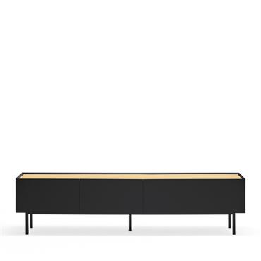 Meuble TV contemporain 180cm en bois noir