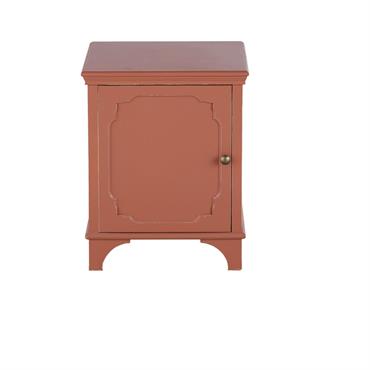 Table de chevet 1 porte terracotta et métal coloris laiton