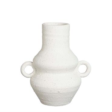 Pot en terre cuite blanc cassé D19