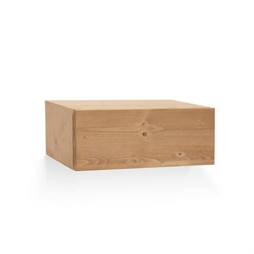 Table de chevet flottante en bois de sapin marron 40x15cm