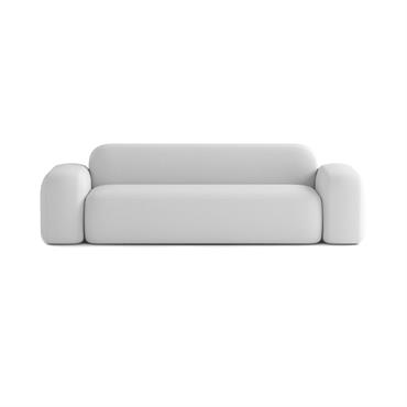 Canapé Droit Contemporain 3 Places en Tissu Gris Clair