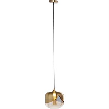 Suspension en acier doré et verre